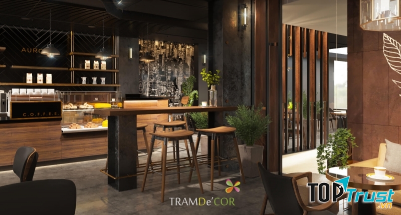 Một mẫu thiết kế quán cafe của Tramde'cor