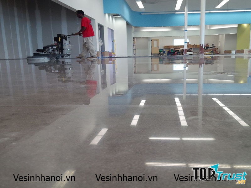 Mài bóng nền bê tông với đầu mài 800#, 1500# và 3000#