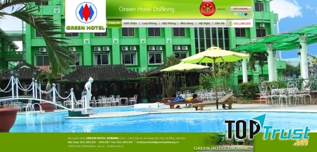 Trang web của Green Hotel do Vinabits thiết kế