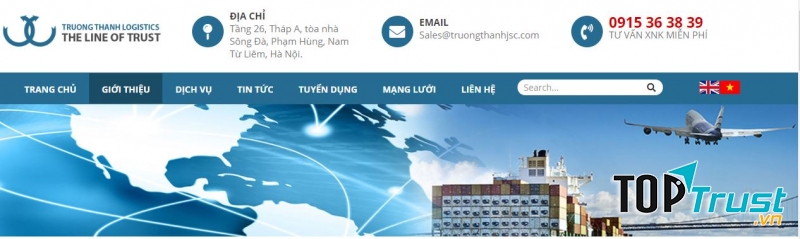Website của Công ty TNHH giao nhận quốc tế Trường Thành