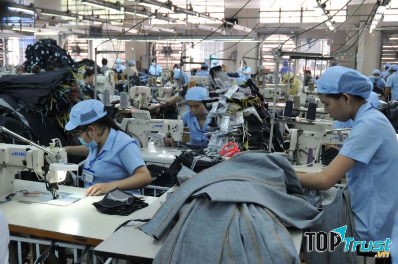 Xưởng may của công ty TNHH may mặc An Thắng