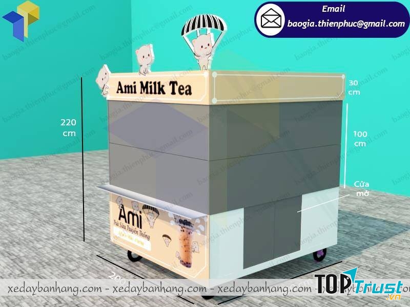 Công ty TNHH Thiên Phúc cung cấp xe đẩy trà sữa