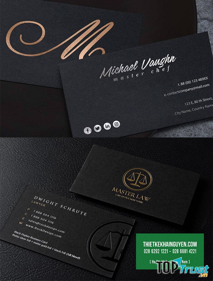 Name card dập chìm, dập nổi.