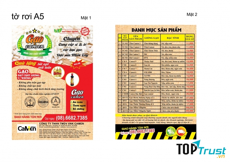 Gạo Camen - giao gạo tận nơi