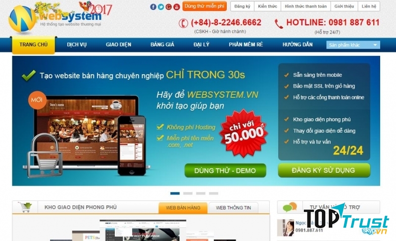 Web Systems cung cấp nhiều dịch vụ về thiết kế web cho khách hàng lựa chọn.