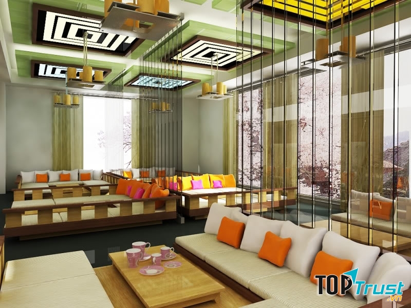 Mẫu thiết kế quán cafe mang nét tươi sáng