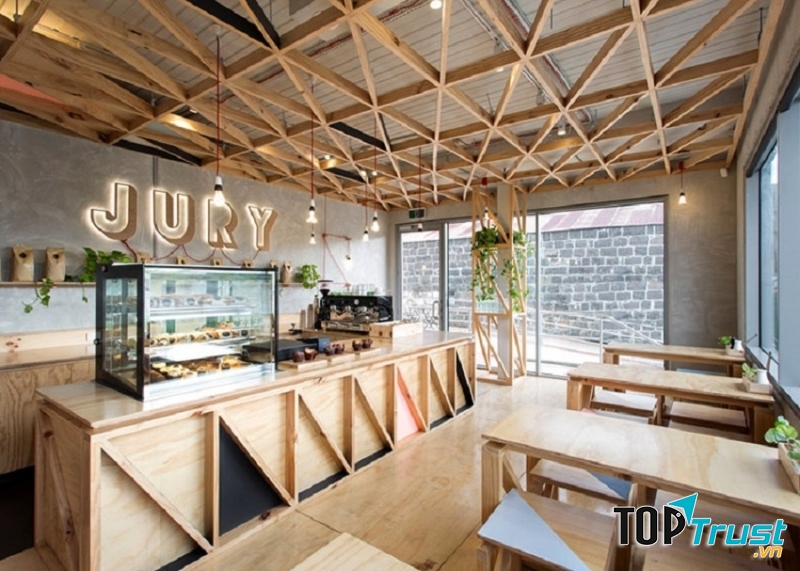 Một quán cafe theo phong cách hiện đại