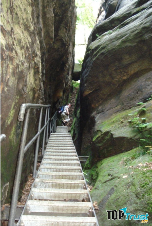 Một lối đi men vách đá trong công viên quốc gia Thụy Sĩ Saxon