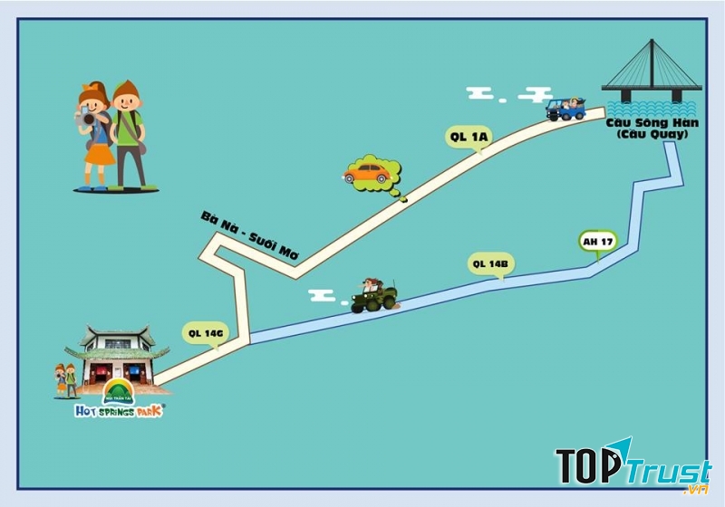 Đường đến khu du lịch núi Thần Tài