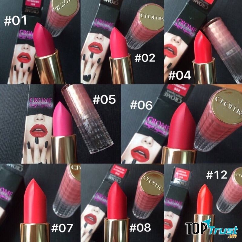 Được chiết xuất từ tinh dầu hạt bơ và các vitamin, son Crome Angel Lipstick sẽ mang đến cho bạn làn môi mềm mại, căng mịn tự nhiên suốt nhiều giờ.