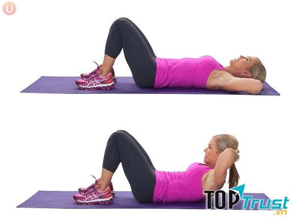 Crunches là một trong những bài tập giảm mỡ bụng cơ bản nhất, đơn giản nhưng mang lại hiệu quả cao.