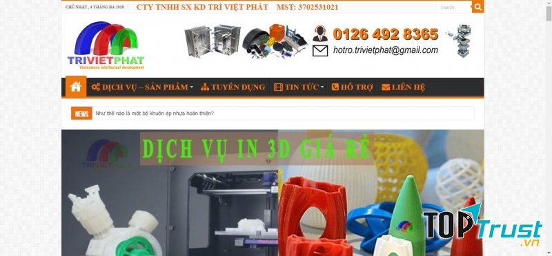 Website của CTY TNHH SX KD TRÍ VIỆT PHÁT