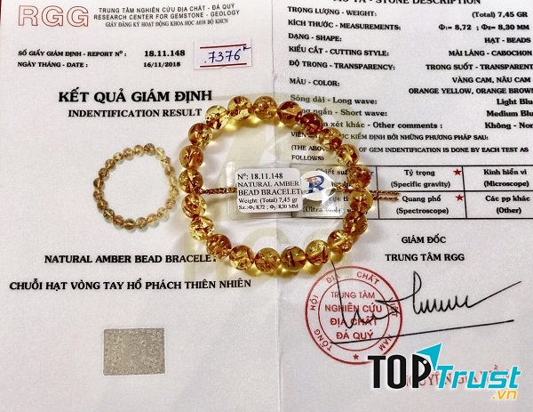 Vòng Hổ Phách Tự Nhiên