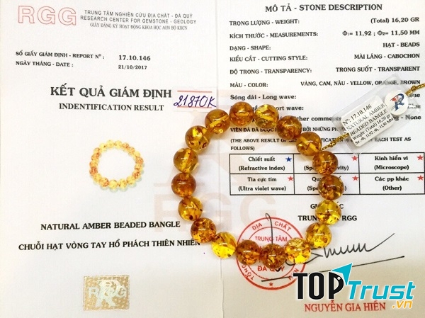 Vòng hổ phách tự nhiên