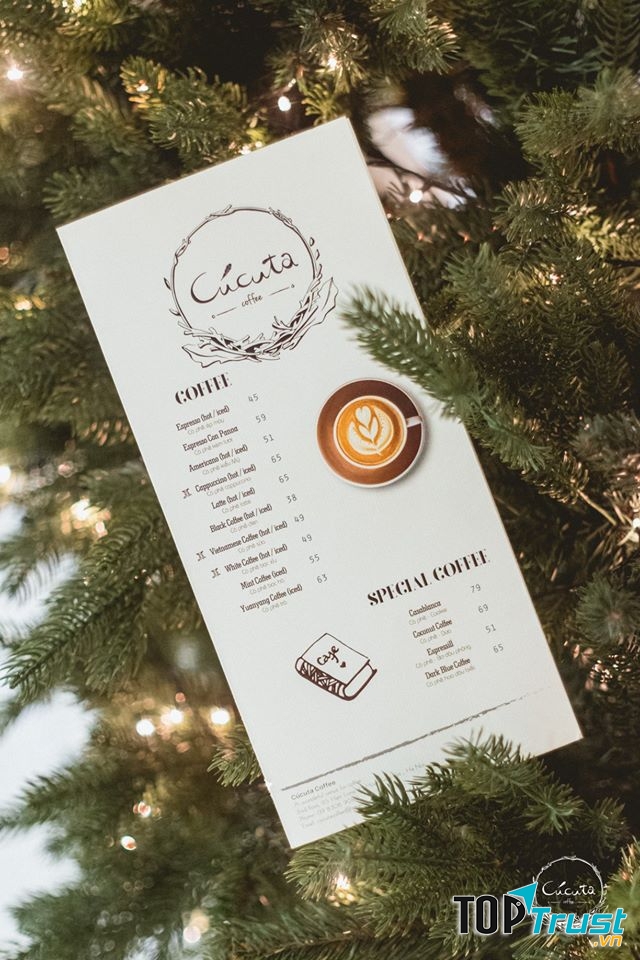 Một nét menu của Cúcuta Coffee