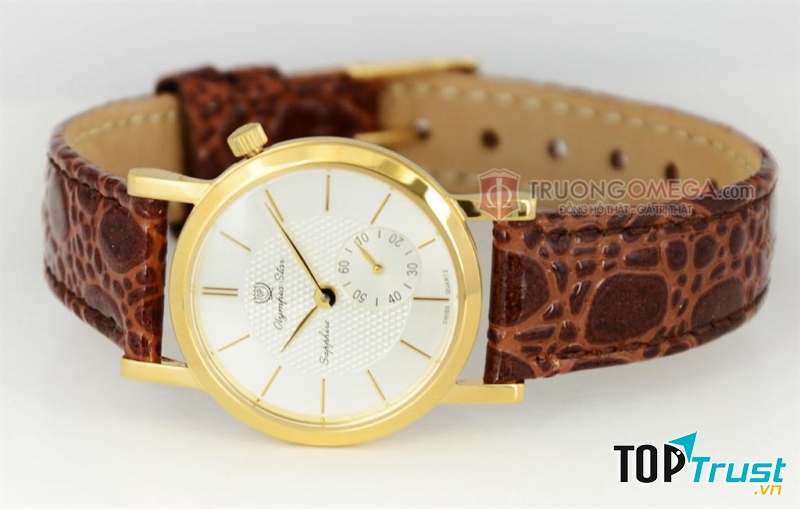 Đồng hồ OP với dây da mềm mại, mặt tròn rất hợp với Cự Giải