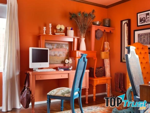 Sử dụng màu vàng cam để trang trí phòng làm việc sẽ giúp Ma Kết có thêm các cơ hội thăng tiến