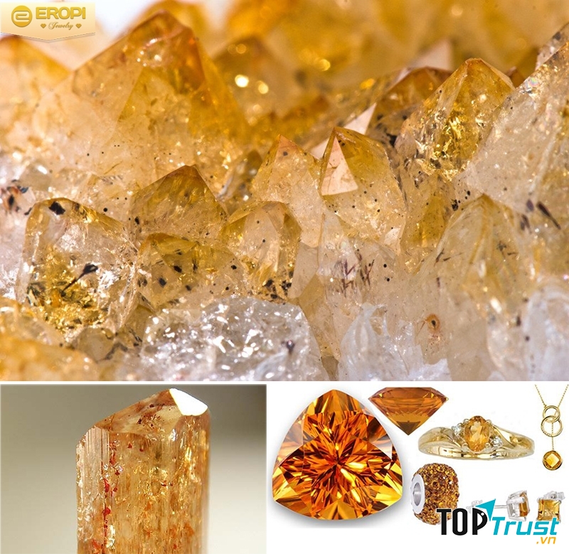 đá topaz vàng. là màu tương hợp của mệnh thổ , mang lại nhiều tác dụng tuyệt vời cho người sở hữu