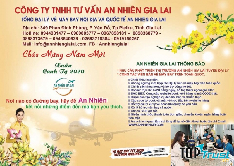 Đại Lý Vé Máy Bay Cấp 1 An Nhiên