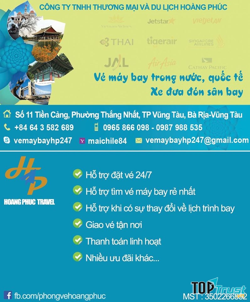 Đại lý vé máy bay Hoàng Phúc