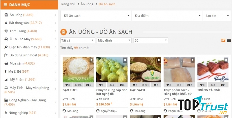Danh mục quảng cáo được xây dựng đa dạng