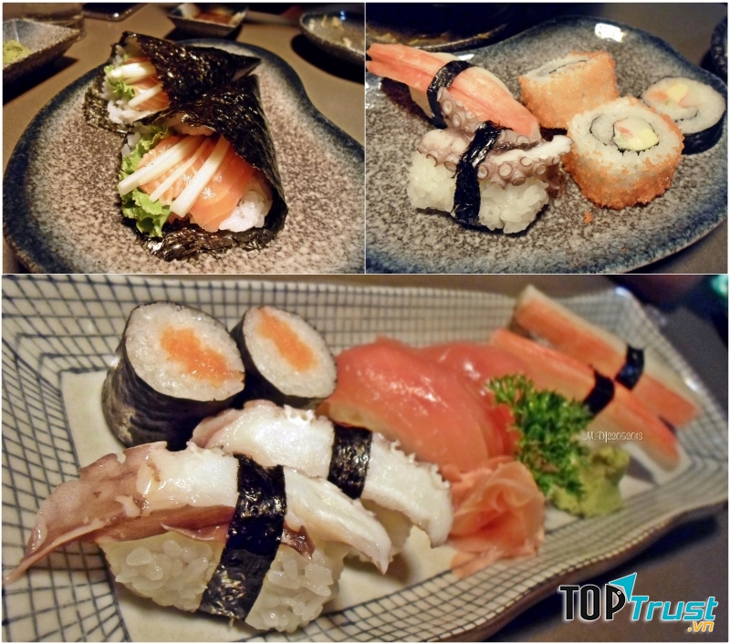 Shushi và shashimi tại Daruma rất tươi ngon