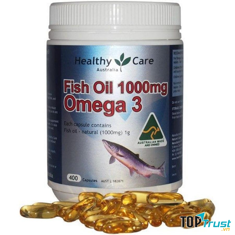 Dầu cá Fish Oil Healthy Care Omega 3 của Úc 1000mg 400 viên