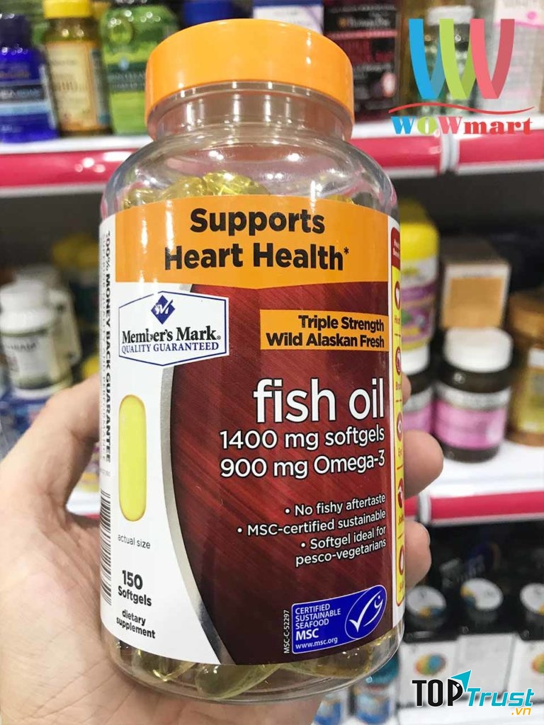 Dầu cá Member's Mark Triple Strength Fish Oil 1400mg 150 Softgels