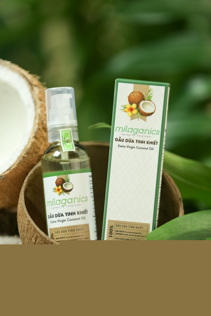 Dầu dừa ép lạnh tinh khiết Milaganics