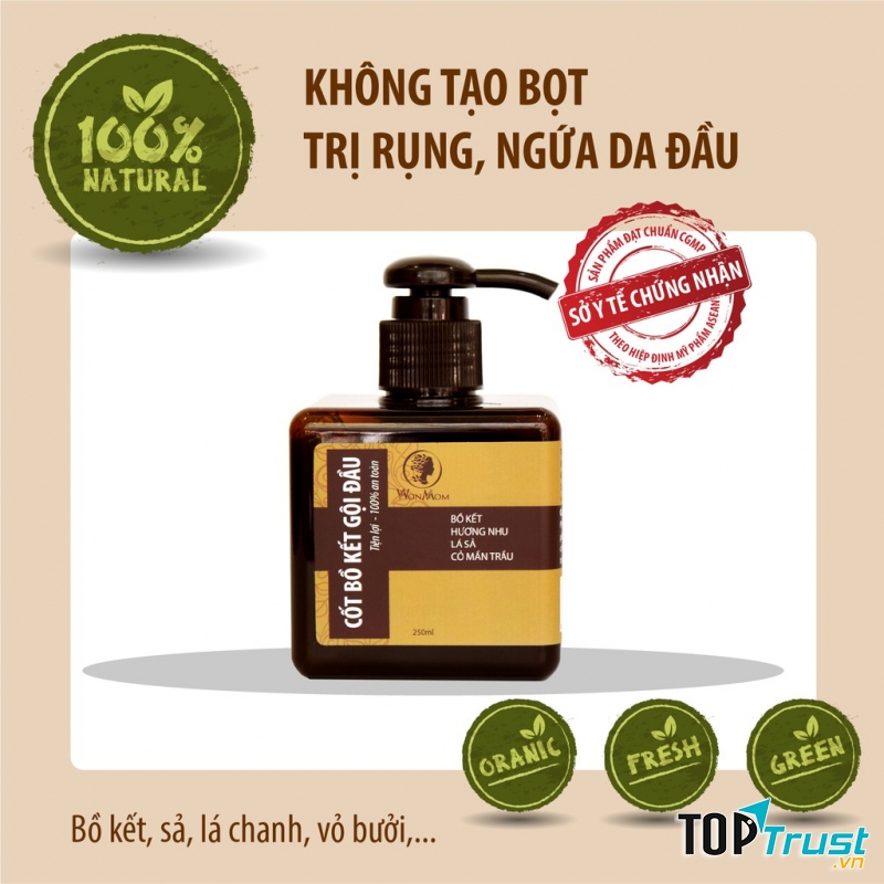﻿Dầu Gội Cốt Bồ Kết Trị Rụng Tóc WonMom