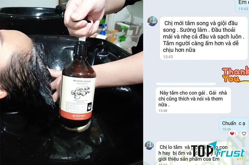 Dầu gội gừng hoàn toàn từ thiên nhiên, không gây kích ứng cho da đầu