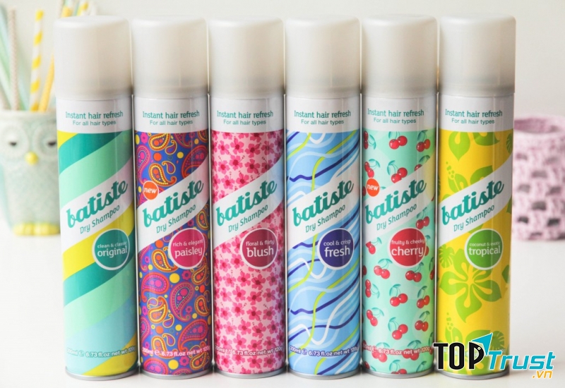 Dầu gội khô Batiste có rất nhiều mùi hương tinh tế cho bạn lựa chọn