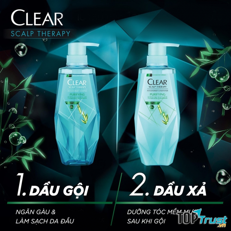 Dầu gội xả trị gàu Clear Scalp Therapy Purifying