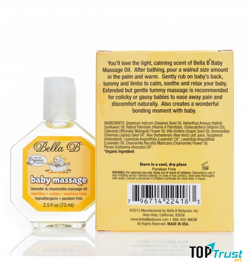 Dầu massage organic cho bé Bella B - Baby massage oil