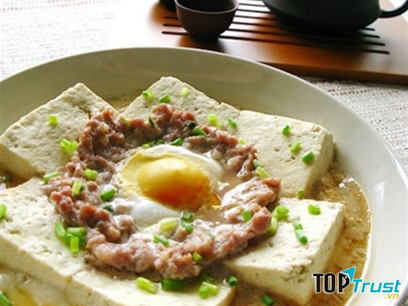 Đậu phụ hấp trứng thịt