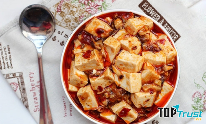 Đậu phụ sốt nấm cay