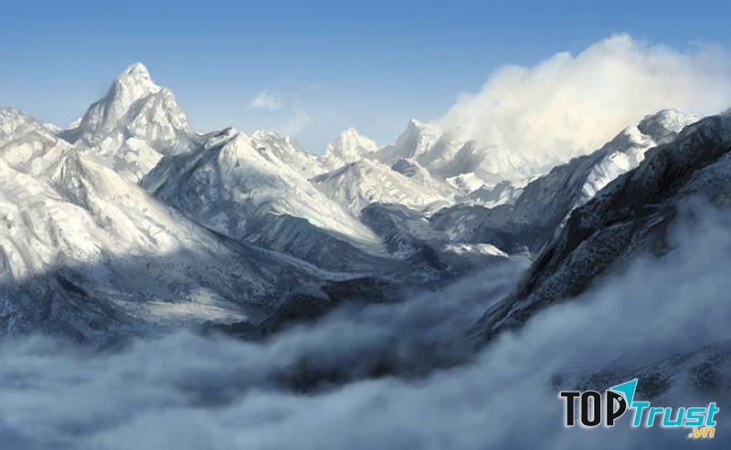 Vẻ đẹp hùng vĩ, thơ mộng của dãy Himalaya vào buổi tối