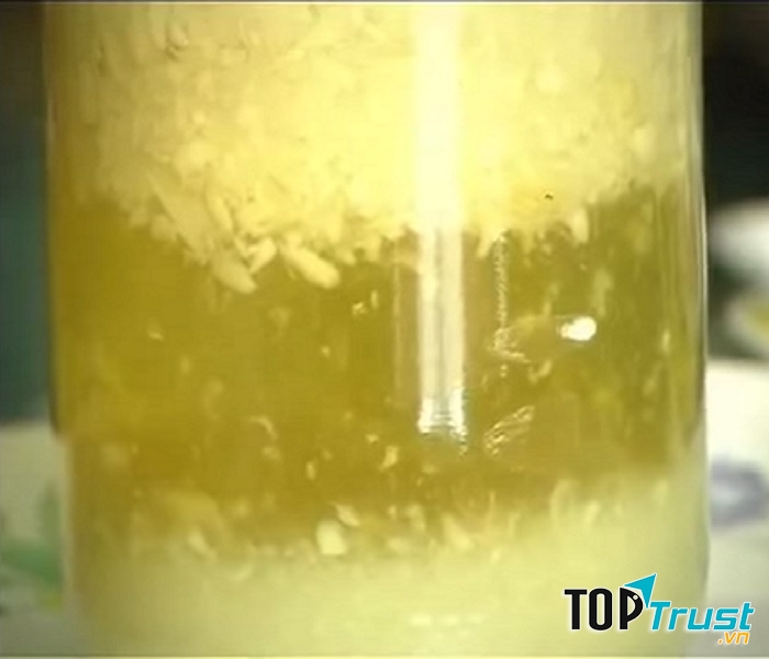 Tỏi xay ngâm rượu.