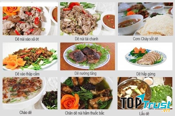 Có nhiều tên gọi các món được làm từ thịt dê