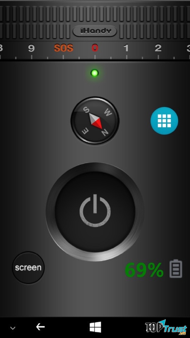 Màn hình khi bật ứng dụng Đèn pin +