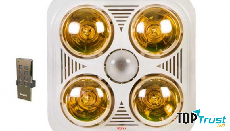 Đèn sưởi nhà tắm Braun Kohn KN04G âm trần 4 bóng