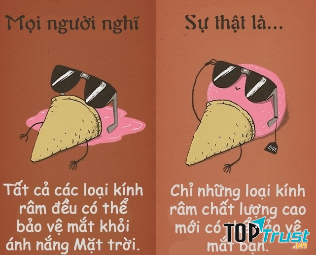 Đeo bất kì kính râm nào cũng được