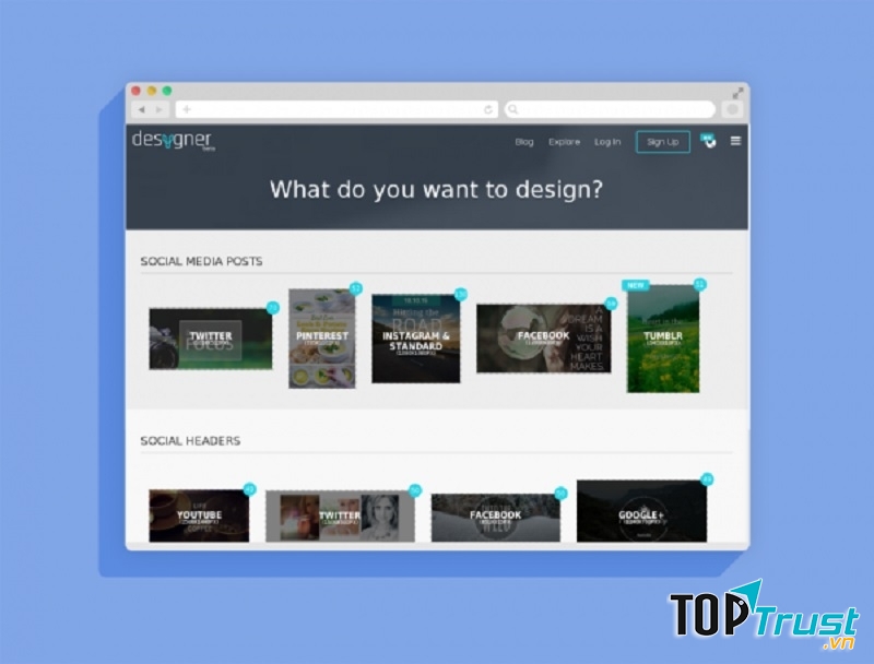 Giao diện trang Desygner