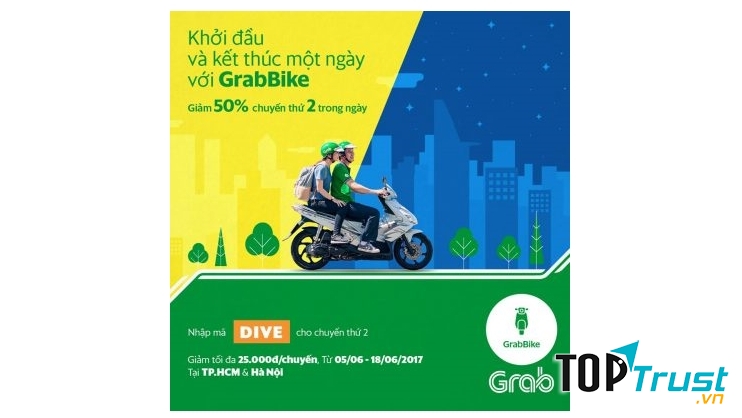 Di chuyển thoải mái cùng GrabBike
