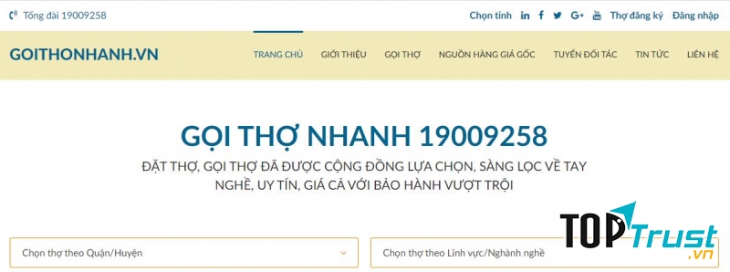 Dịch vụ gọi thợ Goithonhanh.vn
