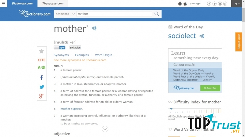Dictionary.com - một trong những từ điển online thông dụng nhất