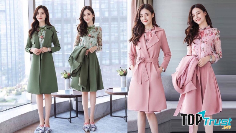 Sành điệu bên set đồ đơn sắc.