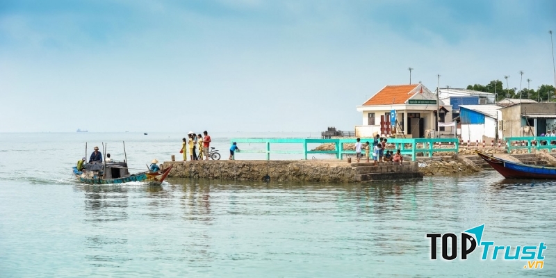 Bến thuyền ở đảo Thạnh An