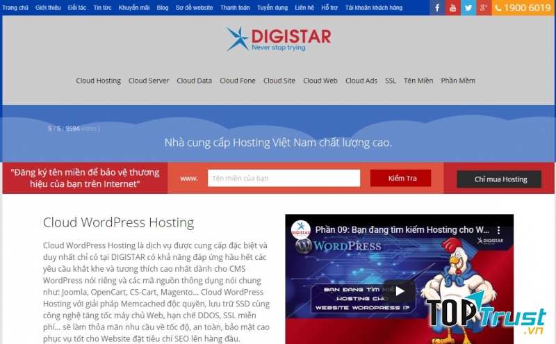 Giao diện website Digistar.vn