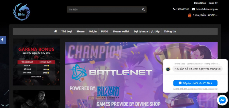 Trang web của Divineshop